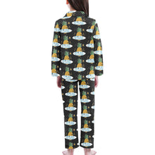 Load image into Gallery viewer, Big Girls' V-Neck Long Pajama Set