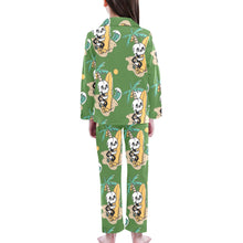 Load image into Gallery viewer, Big Girls' V-Neck Long Pajama Set