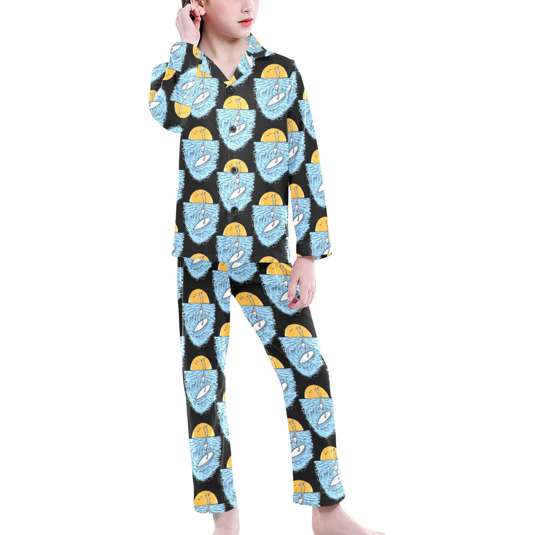 Big Girls' V-Neck Long Pajama Set