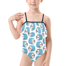 Load image into Gallery viewer, Kids&#39; Spaghetti Strap Ruffle Swimsuit
