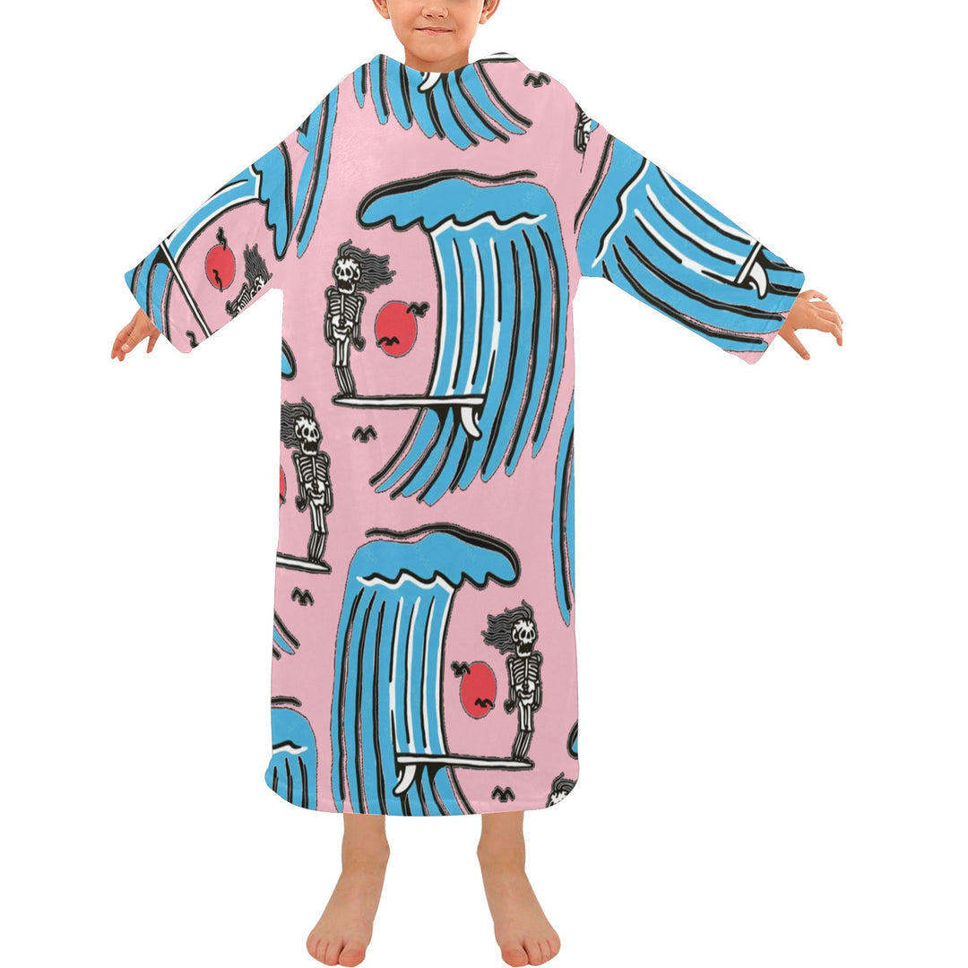 Blanket Robe with Sleeves for Kids