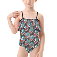 Load image into Gallery viewer, Kids&#39; Spaghetti Strap Ruffle Swimsuit
