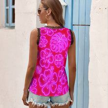 Load image into Gallery viewer, Black Chrysanthemum Women&#39;s V-Neck Sleeveless Top
