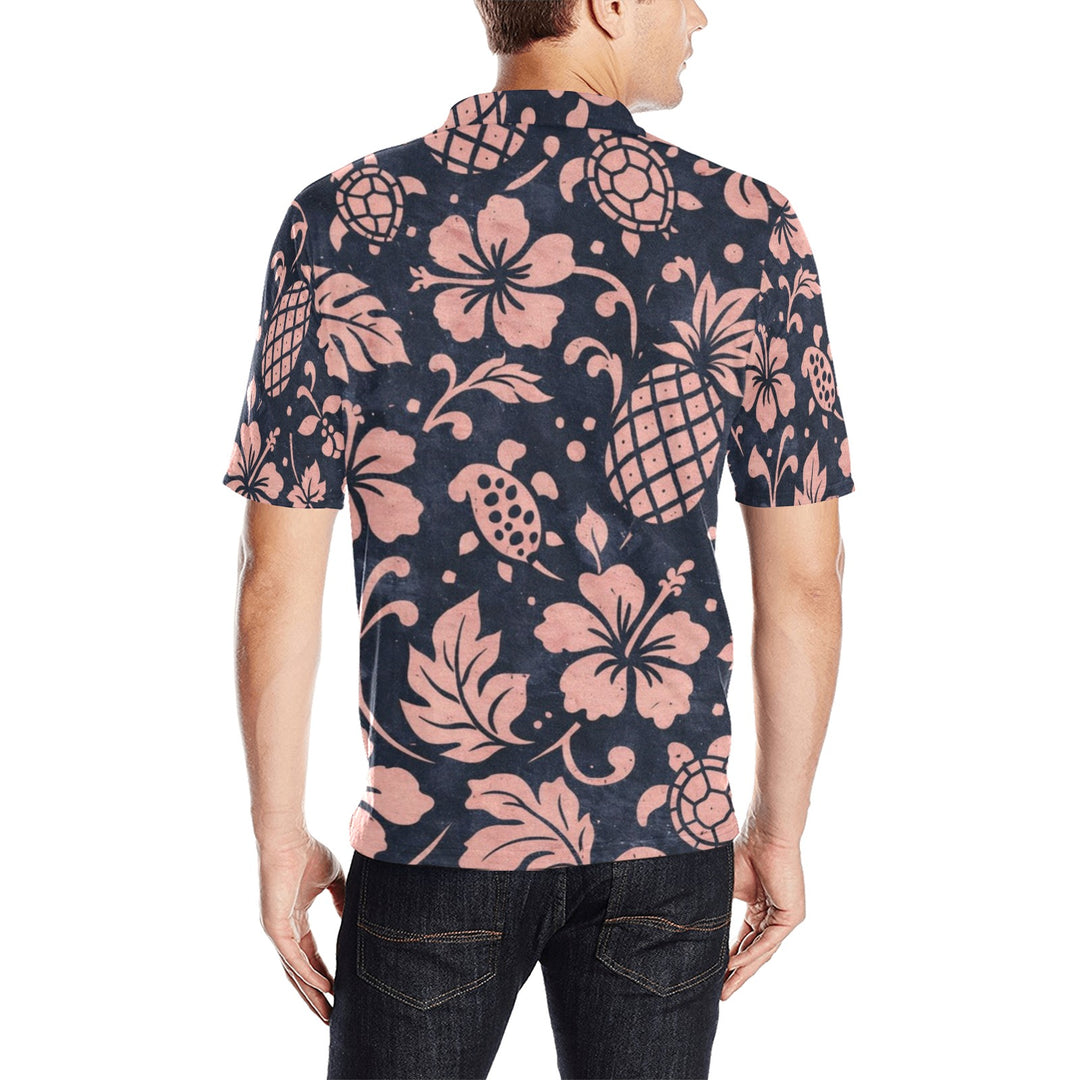 Men's All Over Print Polo Shirt (T55)