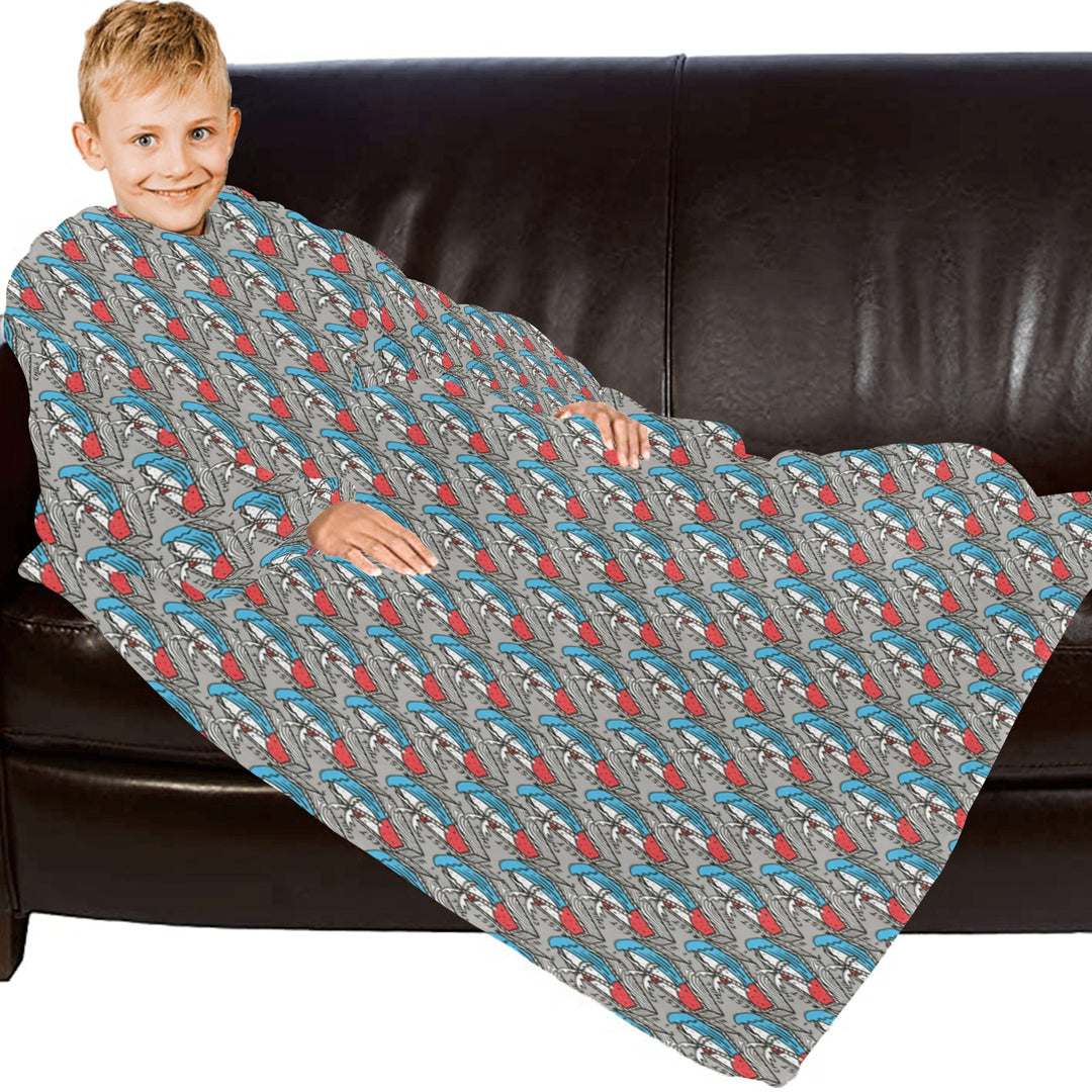 Blanket Robe with Sleeves for Kids