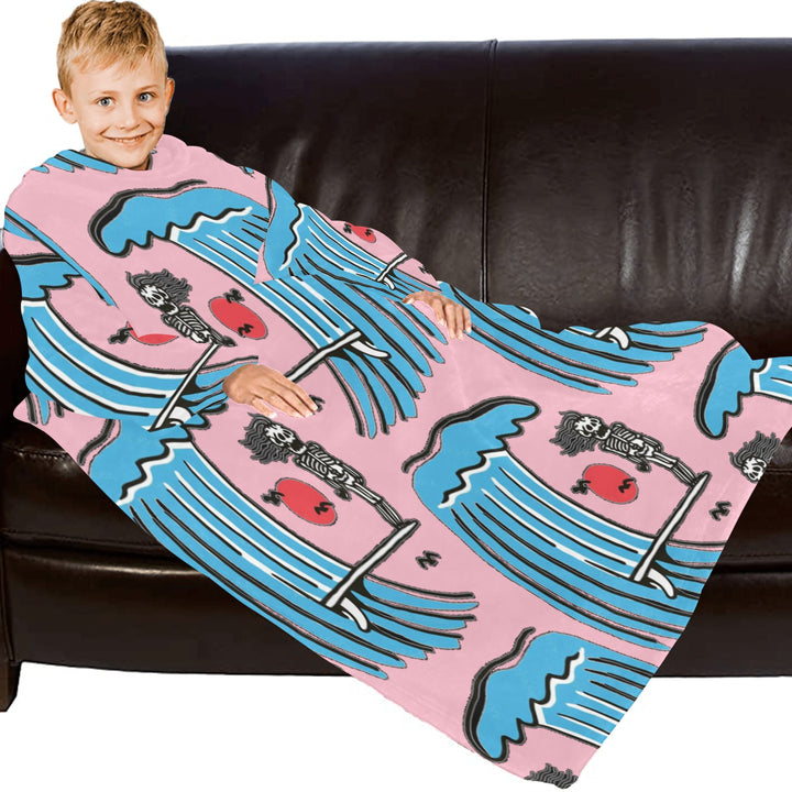 Blanket Robe with Sleeves for Kids