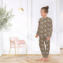 Load image into Gallery viewer, Big Girls&#39; Crew Neck Long Pajama Set
