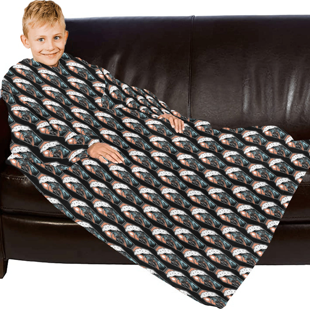 Blanket Robe with Sleeves for Kids