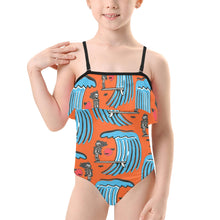 Load image into Gallery viewer, Kids&#39; Spaghetti Strap Ruffle Swimsuit
