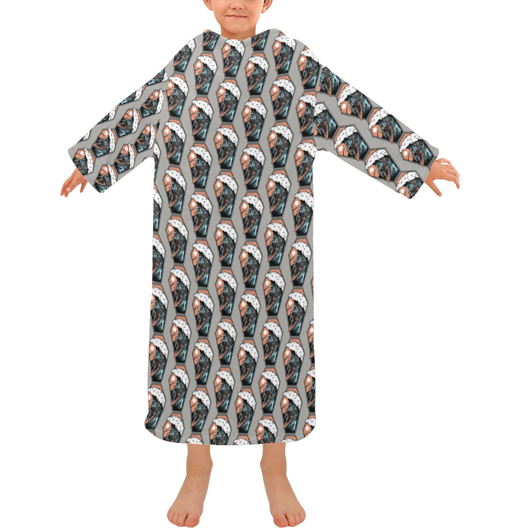 Blanket Robe with Sleeves for Kids