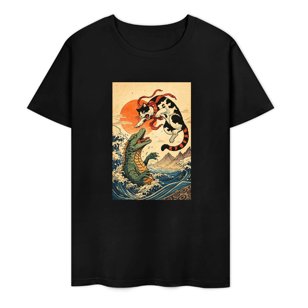 New Pure cotton short sleeved T-shirt Front print Multiple colors