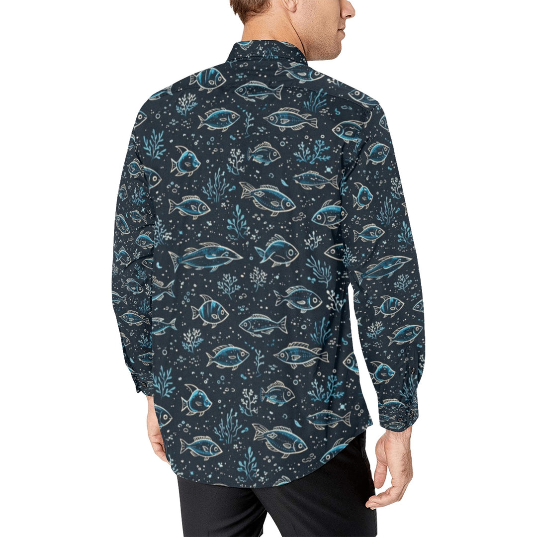 Men's All Over Print Long Sleeve Shirt(Without Pocket)(T61)