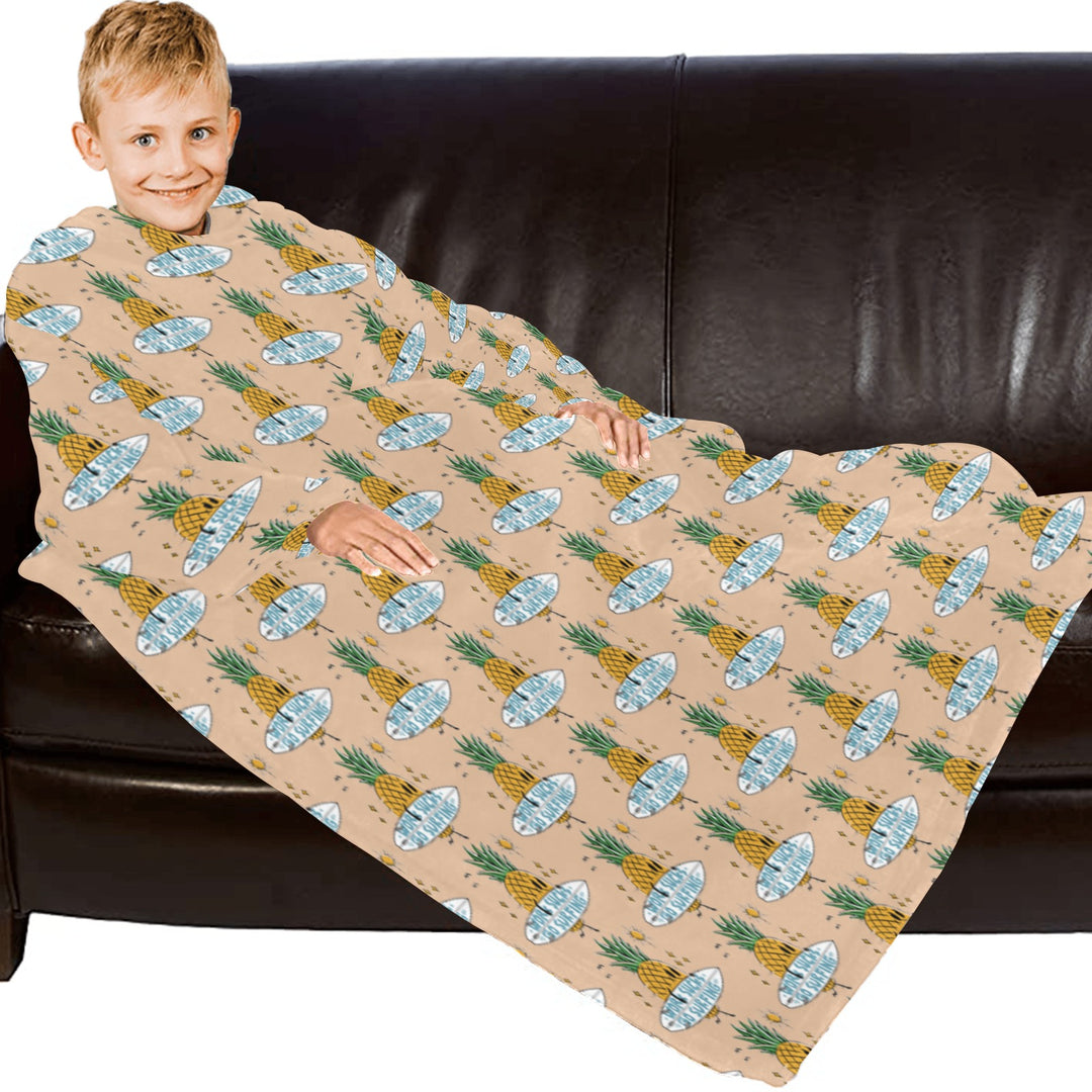 Blanket Robe with Sleeves for Kids
