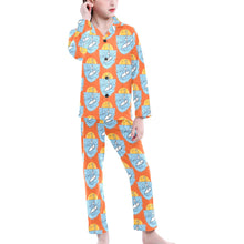 Load image into Gallery viewer, Big Girls&#39; V-Neck Long Pajama Set
