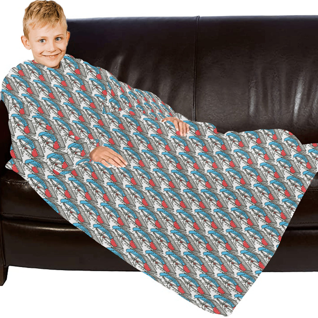 Blanket Robe with Sleeves for Kids