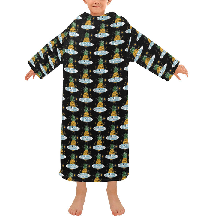Blanket Robe with Sleeves for Kids