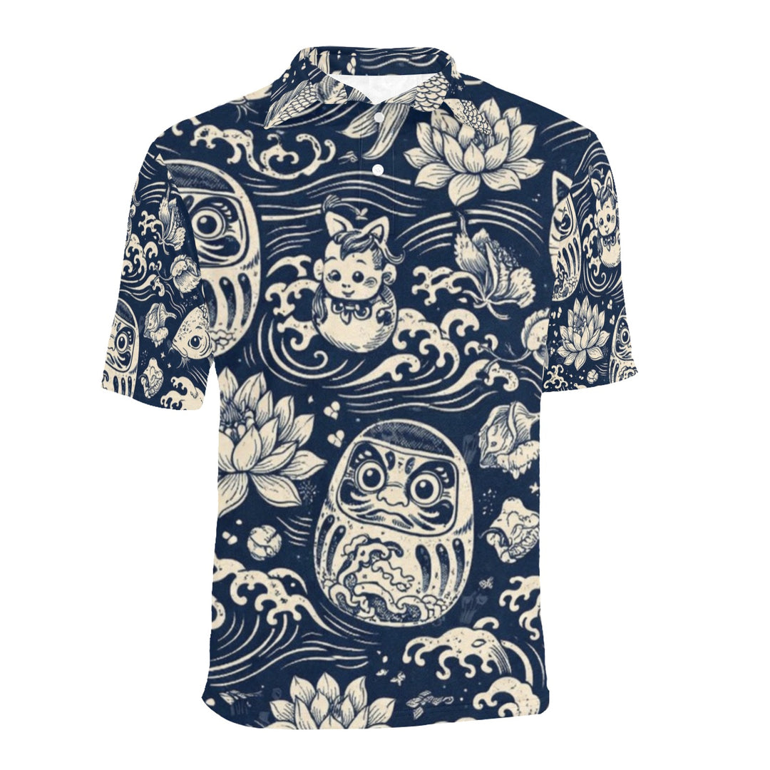 Men's All Over Print Polo Shirt (T55)