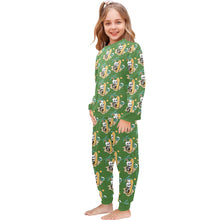 Load image into Gallery viewer, Little Girls&#39; Crew Neck Long Pajama Set
