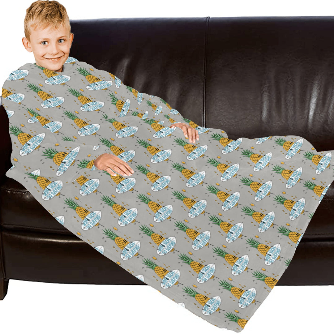 Blanket Robe with Sleeves for Kids