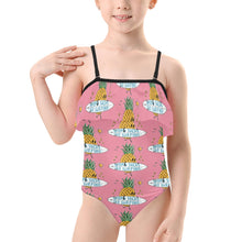 Load image into Gallery viewer, Kids&#39; Spaghetti Strap Ruffle Swimsuit
