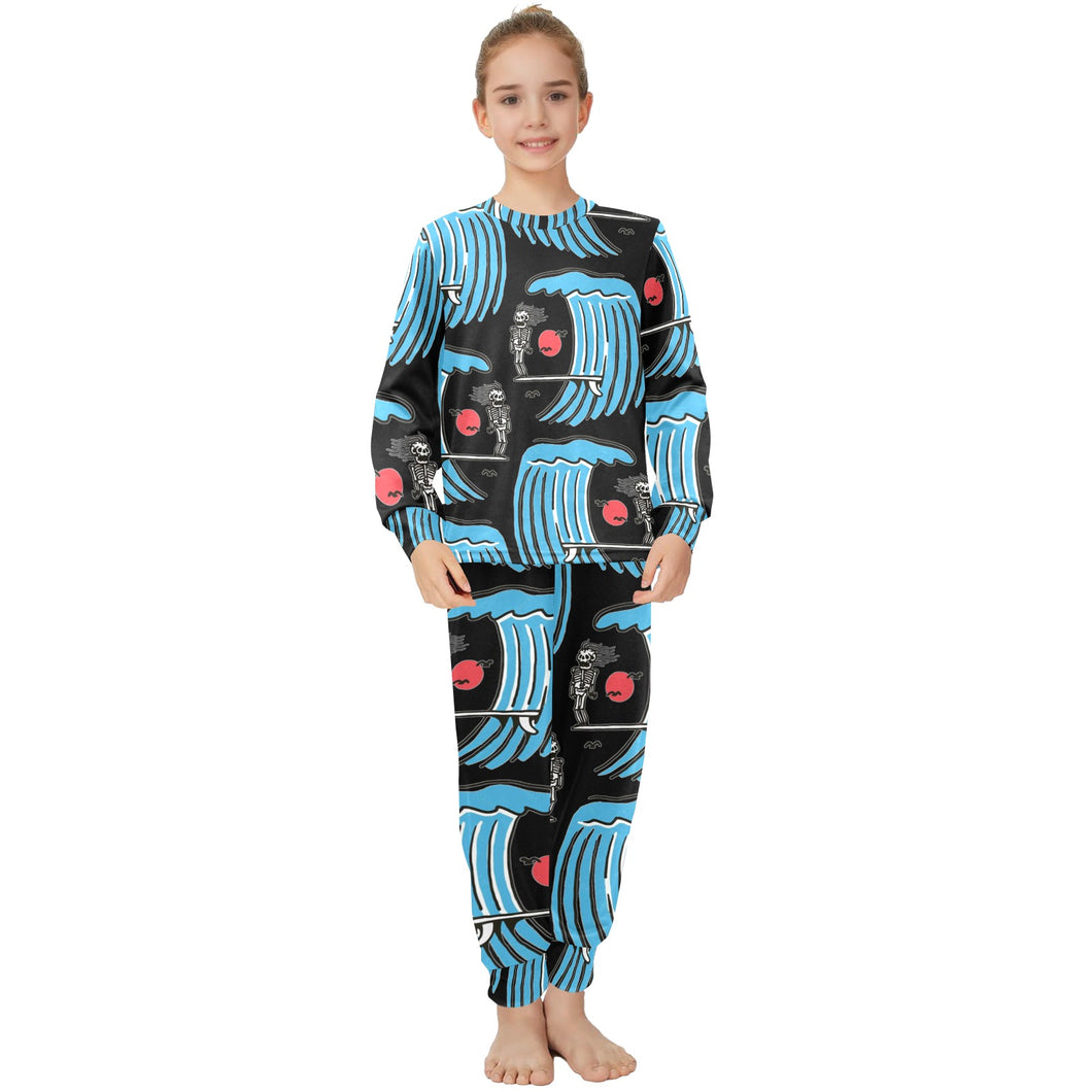 Big Girls' Crew Neck Long Pajama Set