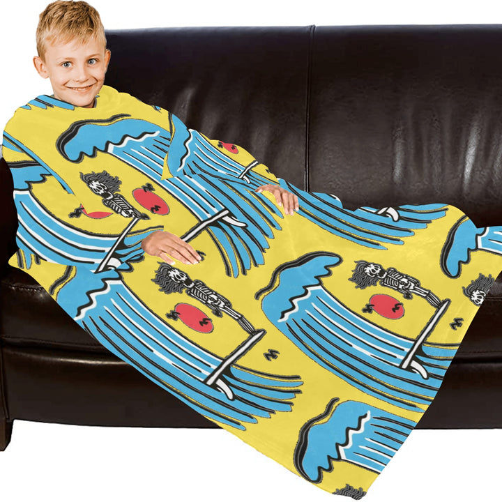 Blanket Robe with Sleeves for Kids