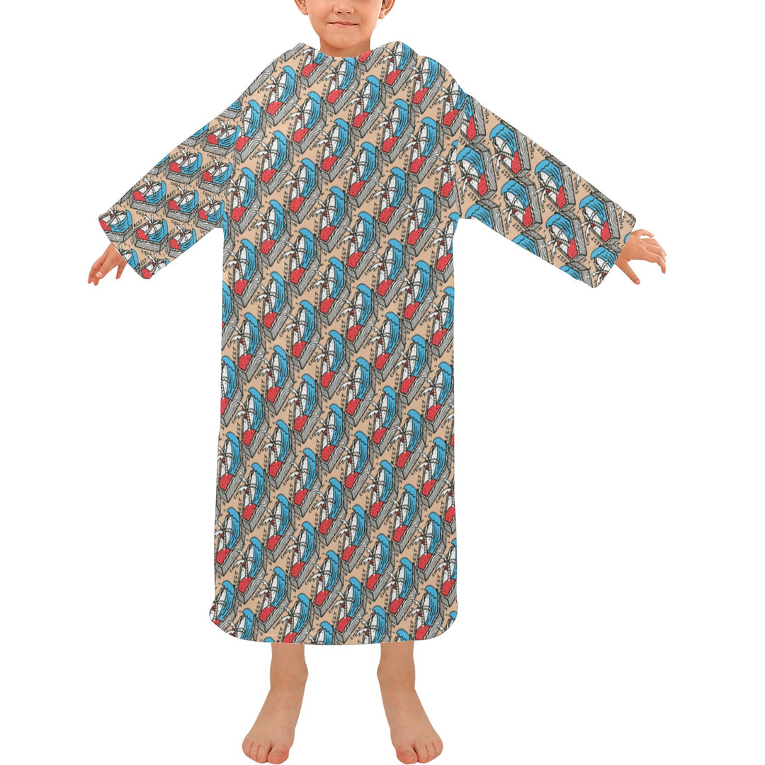 Blanket Robe with Sleeves for Kids