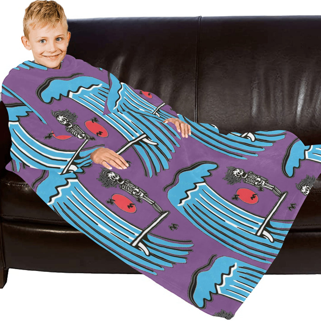 Blanket Robe with Sleeves for Kids