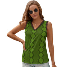 Load image into Gallery viewer, Black Chrysanthemum Women&#39;s V-Neck Sleeveless Top
