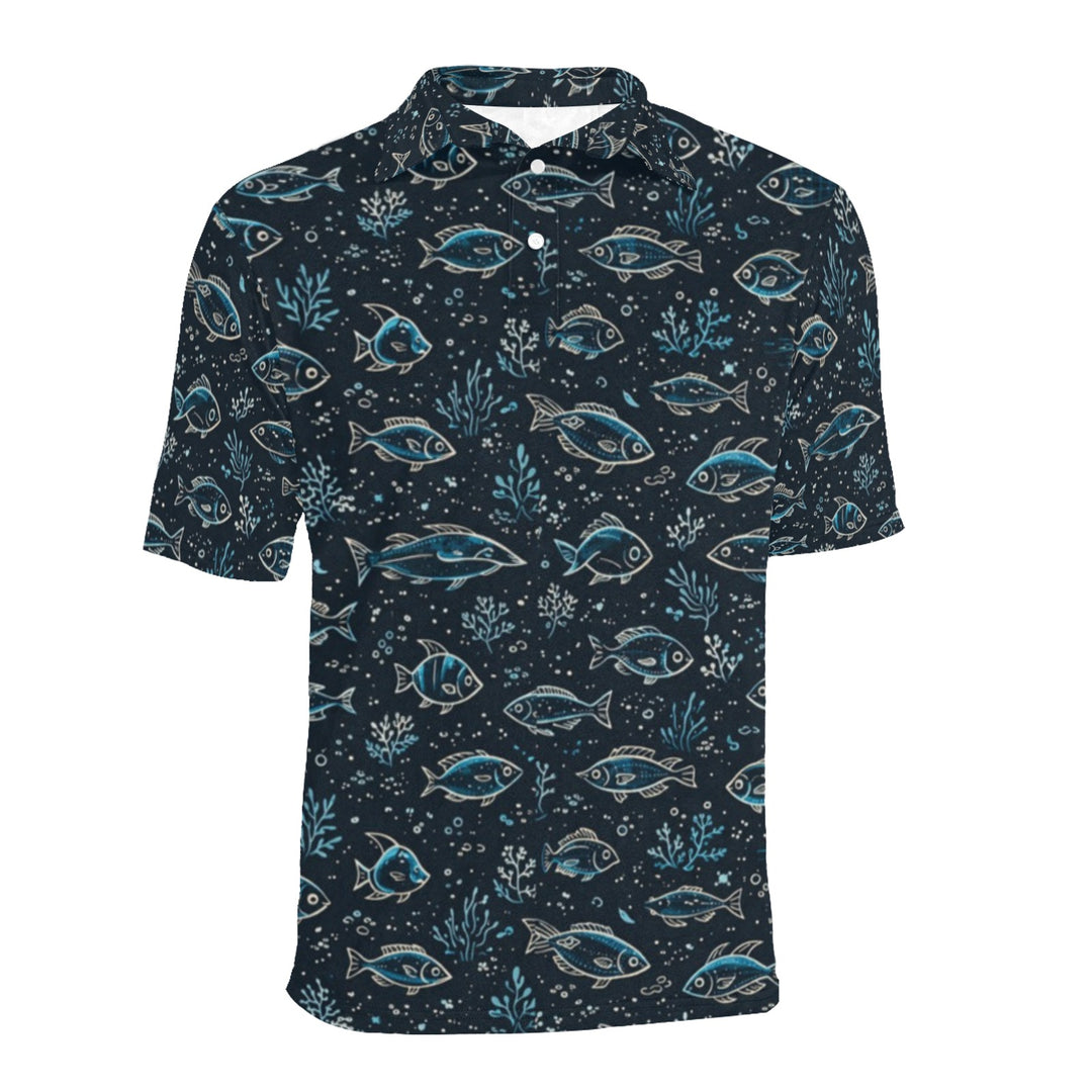 Men's All Over Print Polo Shirt (T55)