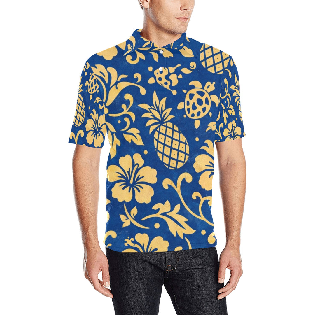 Men's All Over Print Polo Shirt (T55)