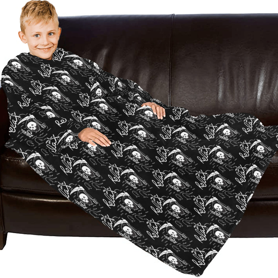 Blanket Robe with Sleeves for Kids