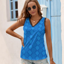 Load image into Gallery viewer, Black Chrysanthemum Women&#39;s V-Neck Sleeveless Top
