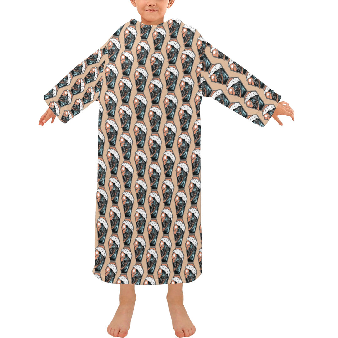 Blanket Robe with Sleeves for Kids