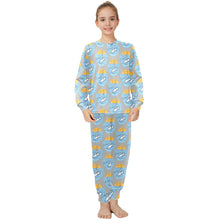 Load image into Gallery viewer, Big Girls&#39; Crew Neck Long Pajama Set
