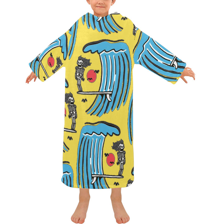 Blanket Robe with Sleeves for Kids