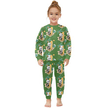 Load image into Gallery viewer, Little Girls&#39; Crew Neck Long Pajama Set
