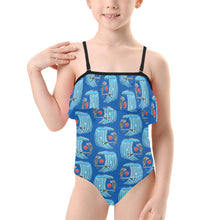 Load image into Gallery viewer, Kids&#39; Spaghetti Strap Ruffle Swimsuit
