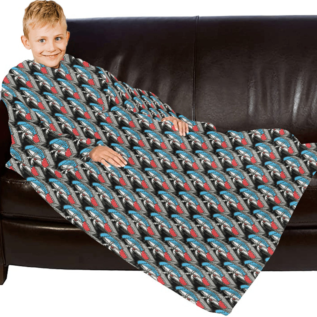 Blanket Robe with Sleeves for Kids