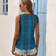 Load image into Gallery viewer, Black Chrysanthemum Women&#39;s V-Neck Sleeveless Top
