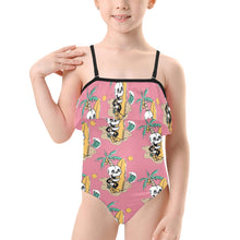 Load image into Gallery viewer, Kids&#39; Spaghetti Strap Ruffle Swimsuit
