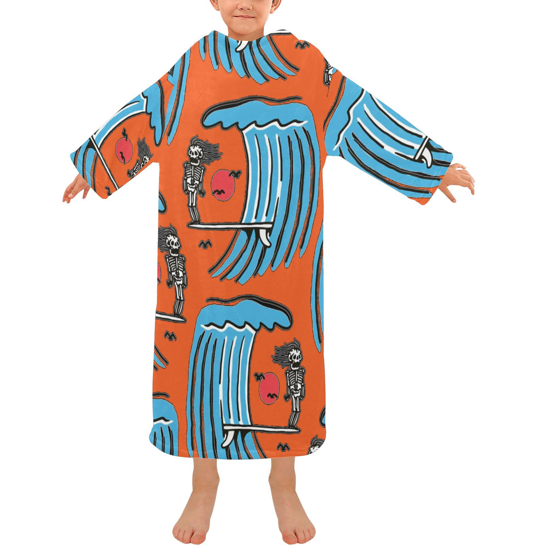 Blanket Robe with Sleeves for Kids
