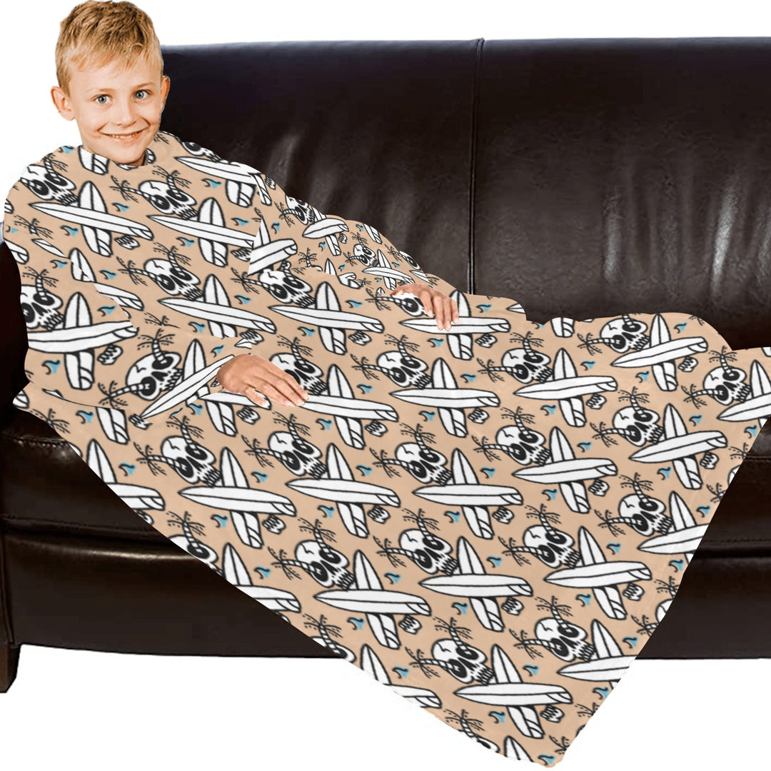 Blanket Robe with Sleeves for Kids