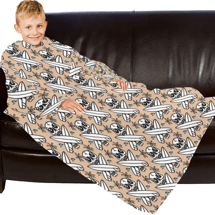 Blanket Robe with Sleeves for Kids