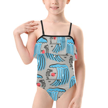 Load image into Gallery viewer, Kids&#39; Spaghetti Strap Ruffle Swimsuit
