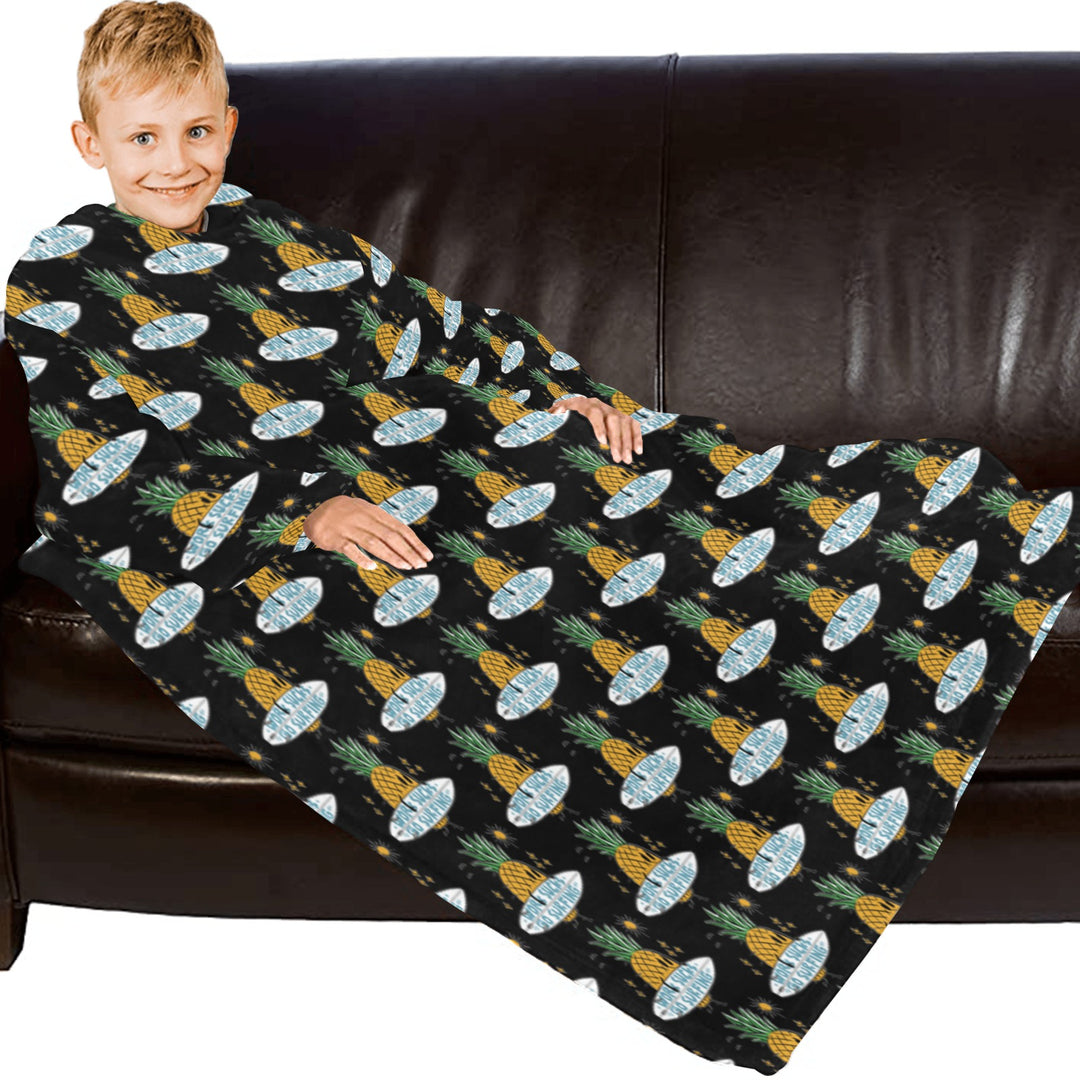 Blanket Robe with Sleeves for Kids