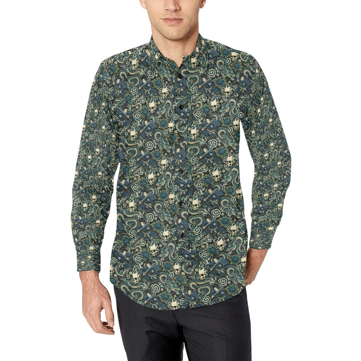 Men's All Over Print Long Sleeve Shirt(Without Pocket)(T61)