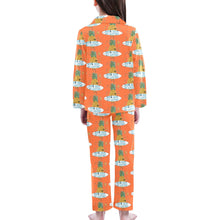 Load image into Gallery viewer, Big Girls&#39; V-Neck Long Pajama Set
