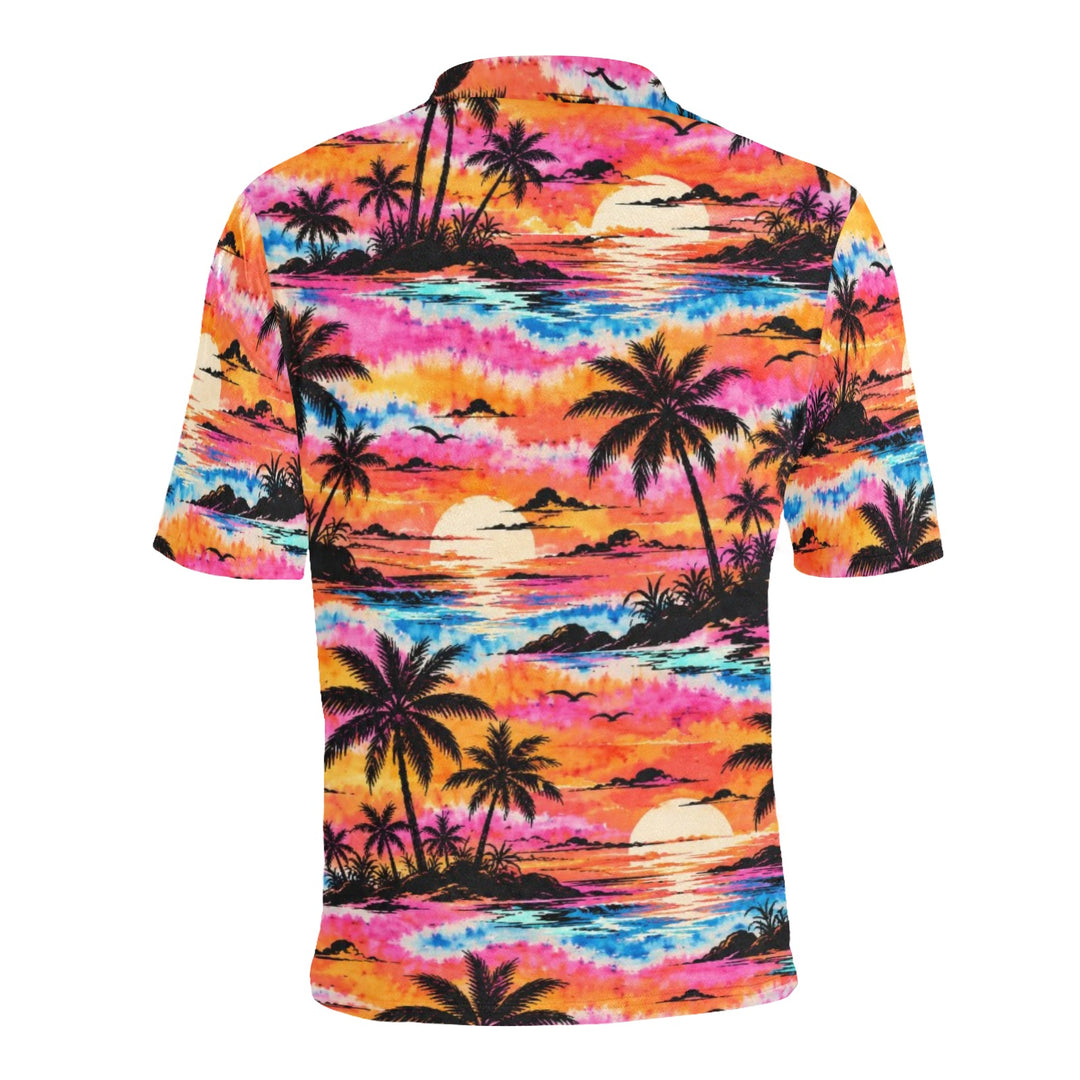 Men's All Over Print Polo Shirt (T55)