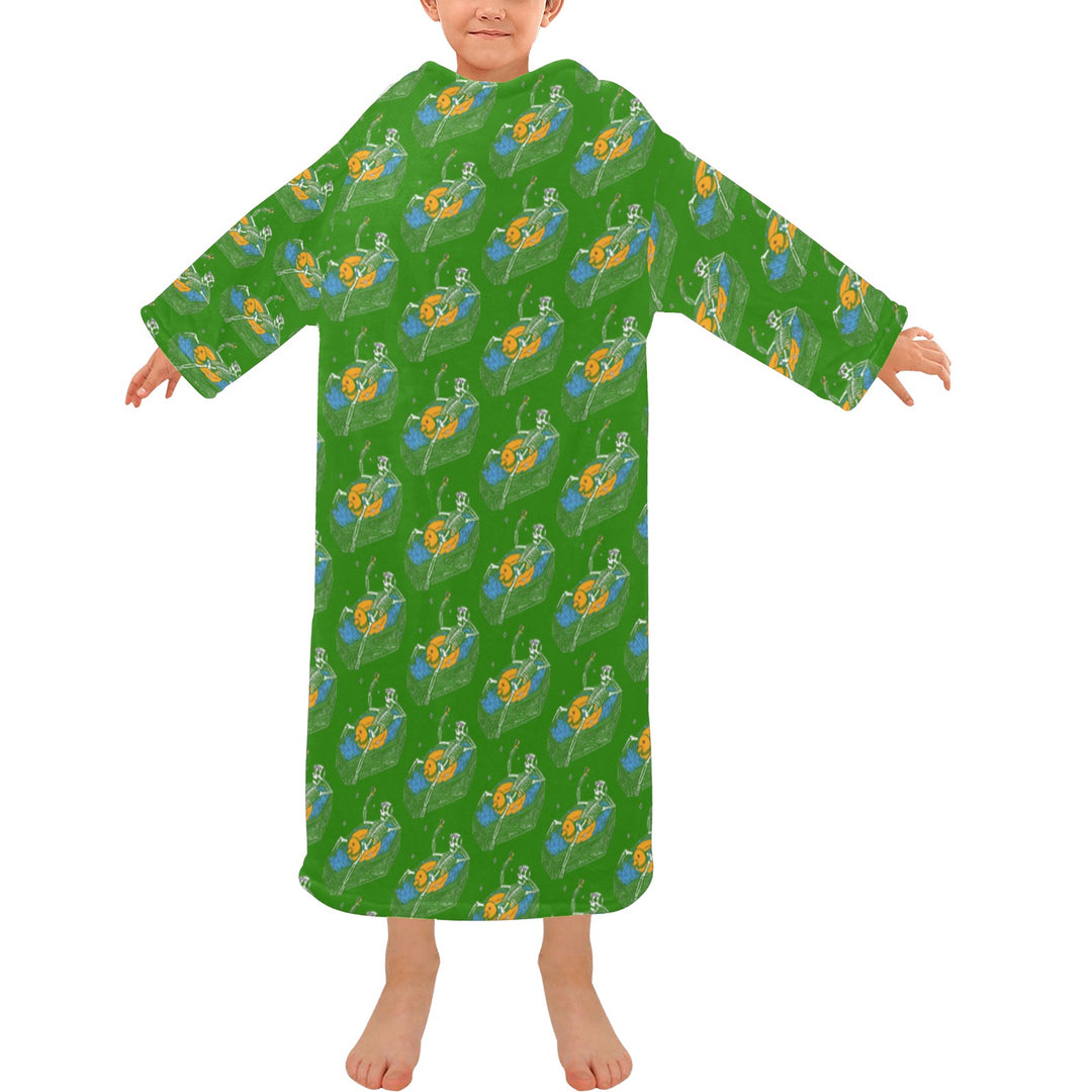 Blanket Robe with Sleeves for Kids